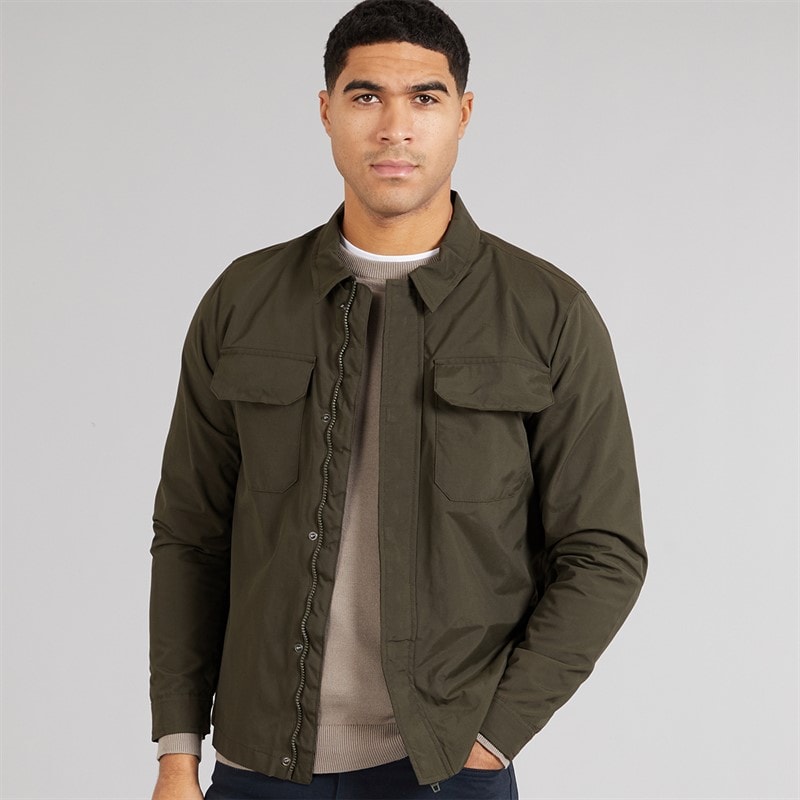 French Connection Mens Tech Overshirt Khaki - Image 3