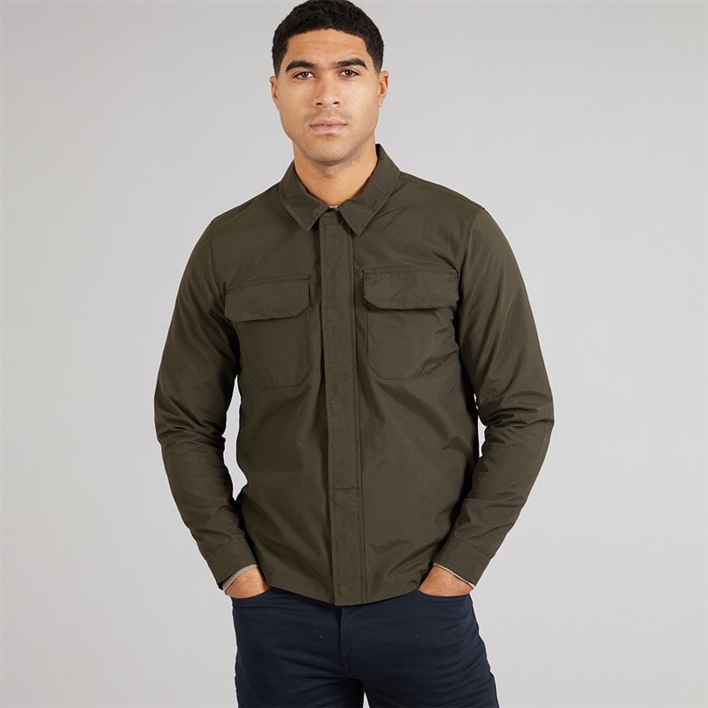 French Connection Mens Tech Overshirt Khaki - Image 5