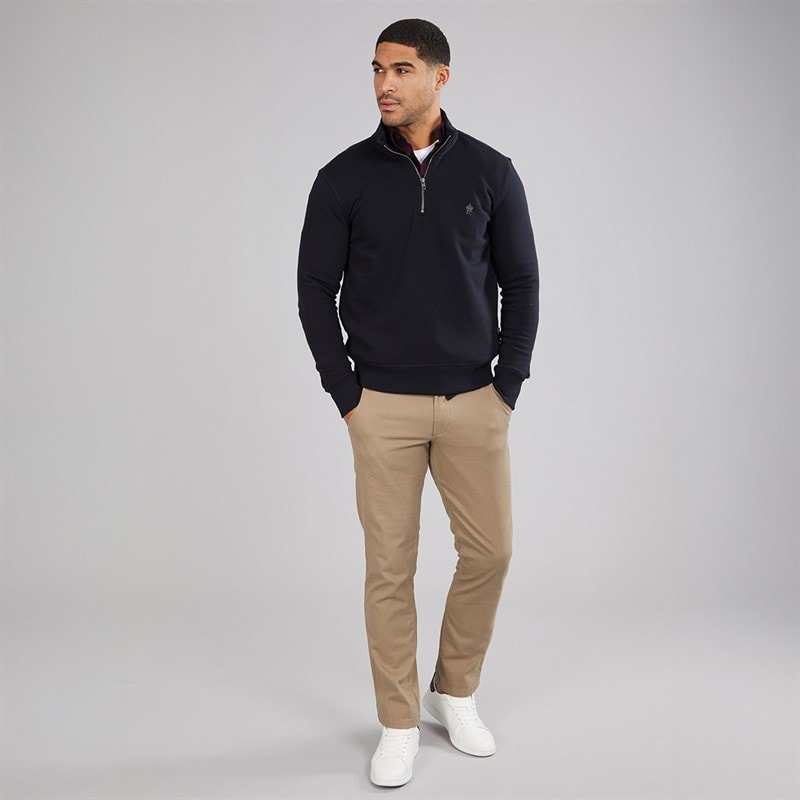 French Connection Mens FC 1/2 Zip Sweatshirt Marine - Image 4