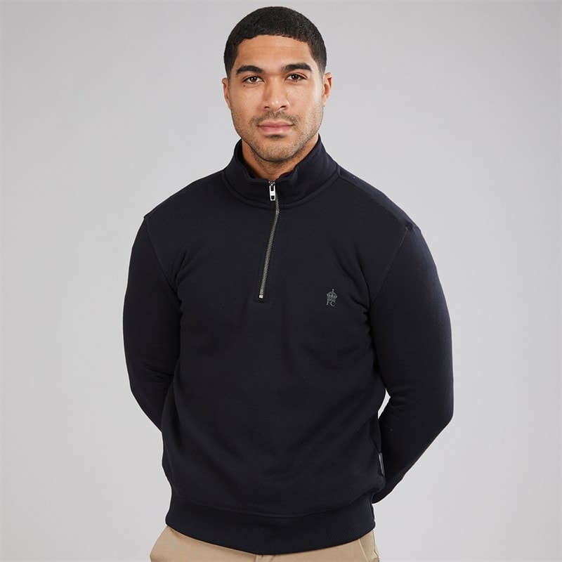 French Connection Mens FC 1/2 Zip Sweatshirt Marine - Image 5