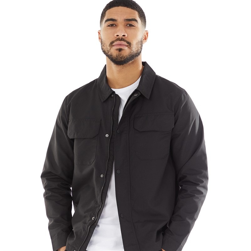 French Connection Mens Tech Overshirt Black - Image 1