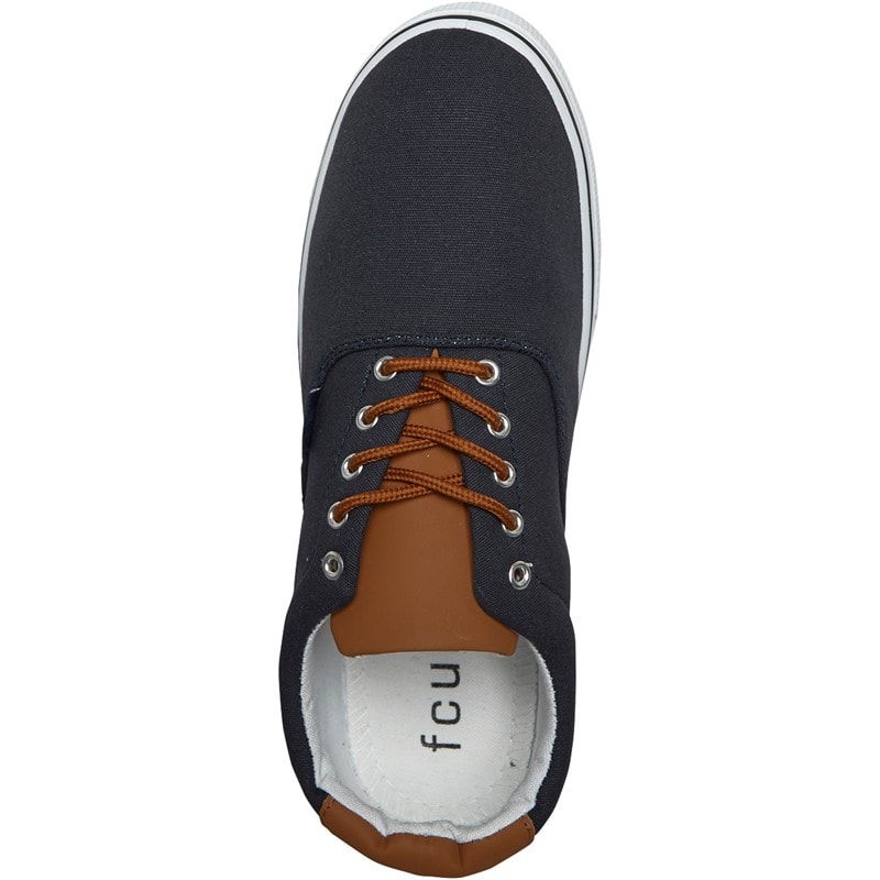 French Connection Mens FCUK Deck Canvas Pumps Navy - Image 4
