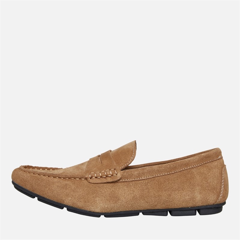 French Connection Mens Suede Driving Loafers Tan - Image 1
