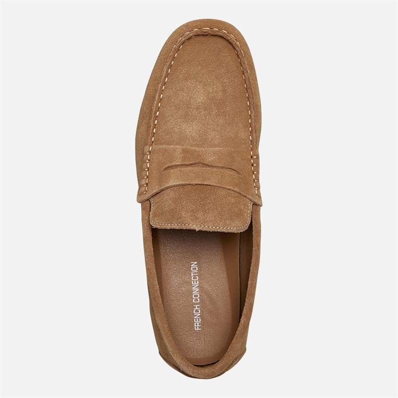French Connection Mens Suede Driving Loafers Tan - Image 4