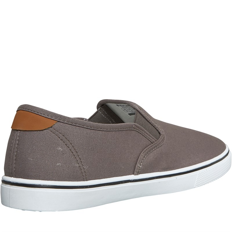 French Connection Mens FCUK Deck Slip On Canvas Pumps Grey - Image 5
