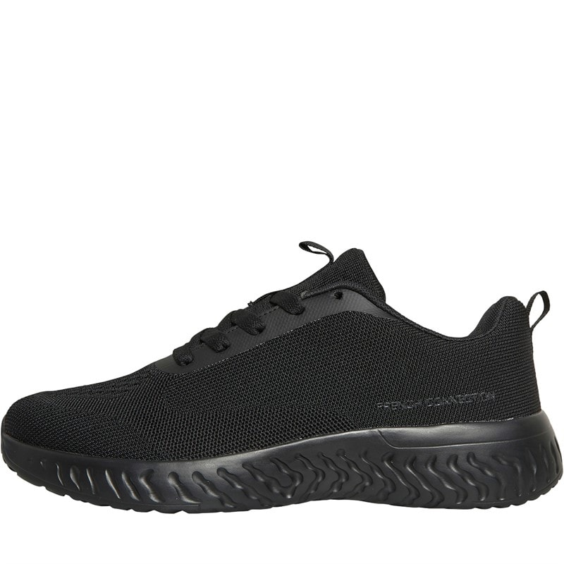 French Connection Mens V5 Lace Trainers Black Mono