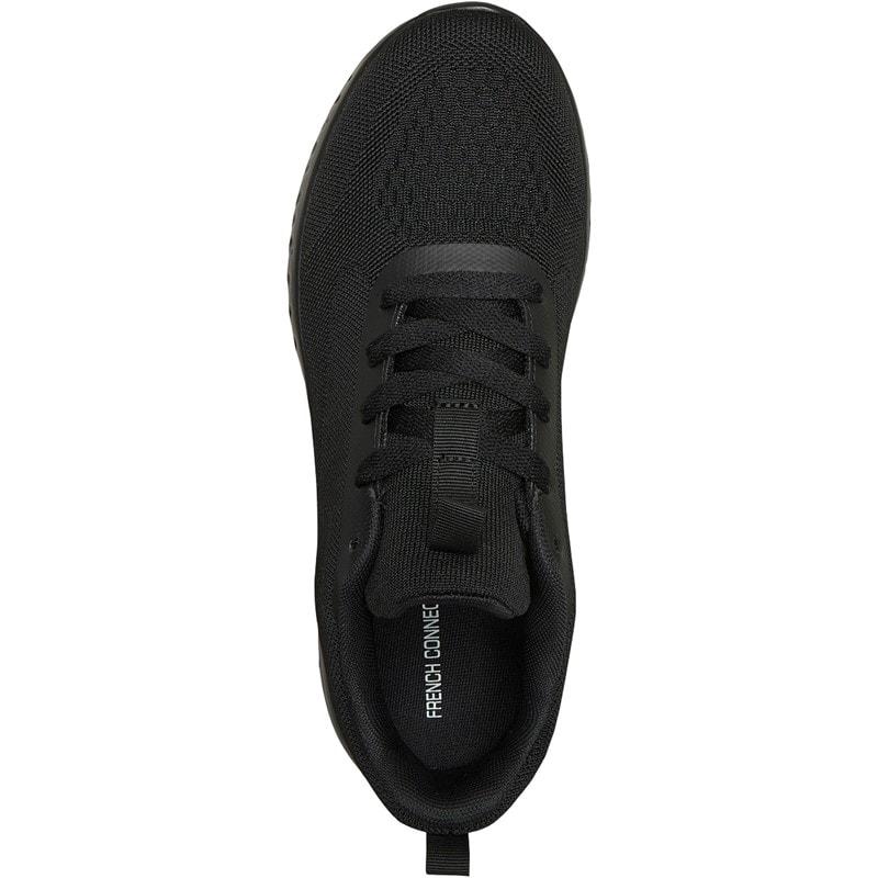 French Connection Mens V5 Lace Trainers Black Mono - Image 4