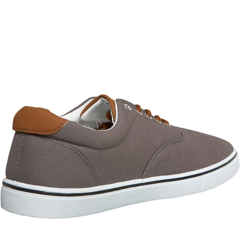 French Connection Mens FCUK Deck Canvas Pumps Grey - Image 5