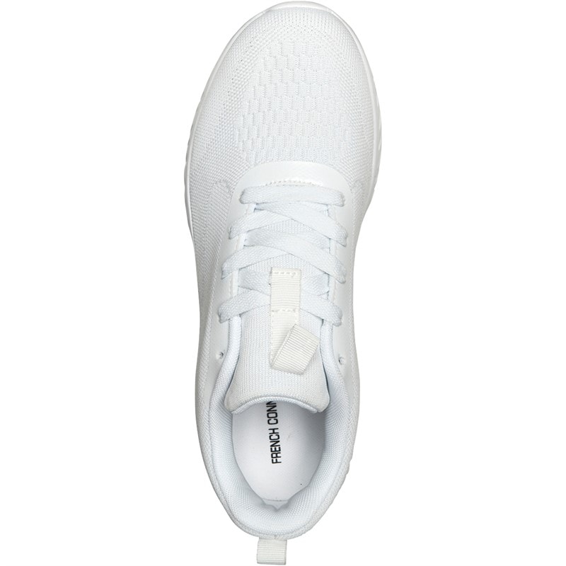 French Connection Mens V5 Lace Trainers White Mono - Image 4