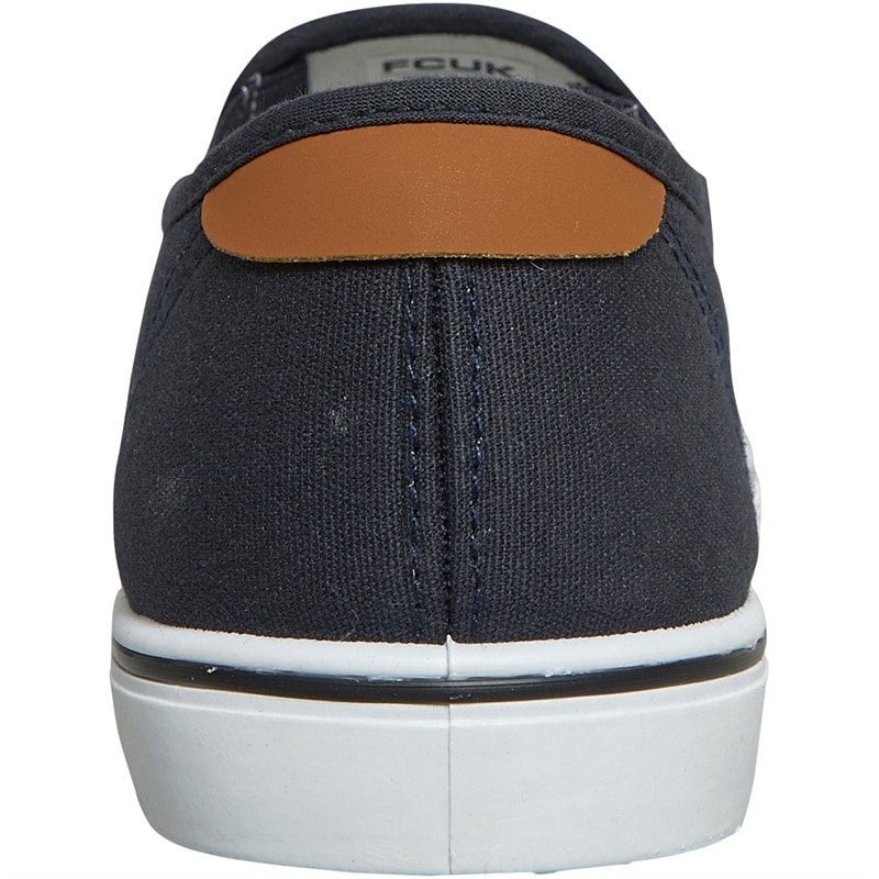 French Connection Mens FCUK Deck Slip On Canvas Pumps Navy - Image 3
