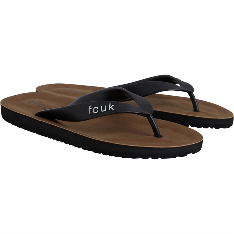 French Connection Mens FCUK Flip Flops Black - Image 1