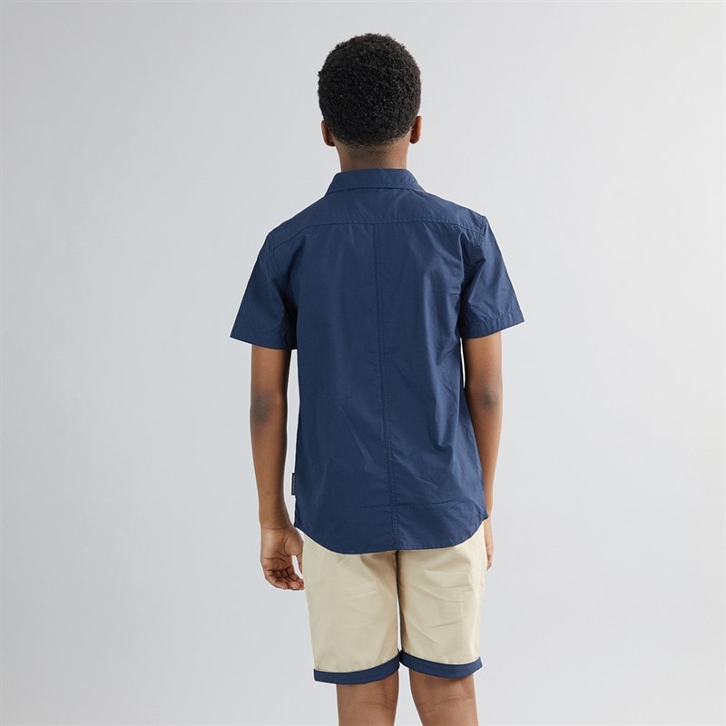 French Connection Boys Oakridge Shirt And Shorts Set Marine/Sand - Image 2