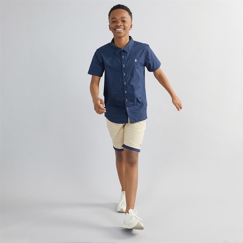 French Connection Boys Oakridge Shirt And Shorts Set Marine/Sand - Image 4