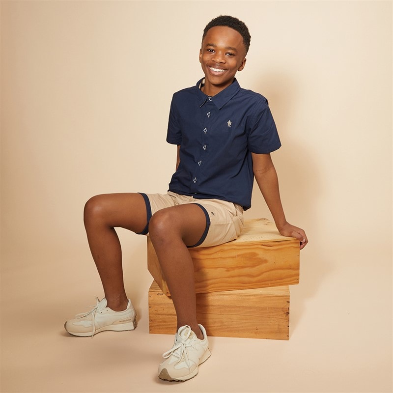 French Connection Boys Oakridge Shirt And Shorts Set Marine/Sand - Image 5
