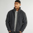 French Connection Mens Borg Funnel Neck Fleece Charcoal Mel