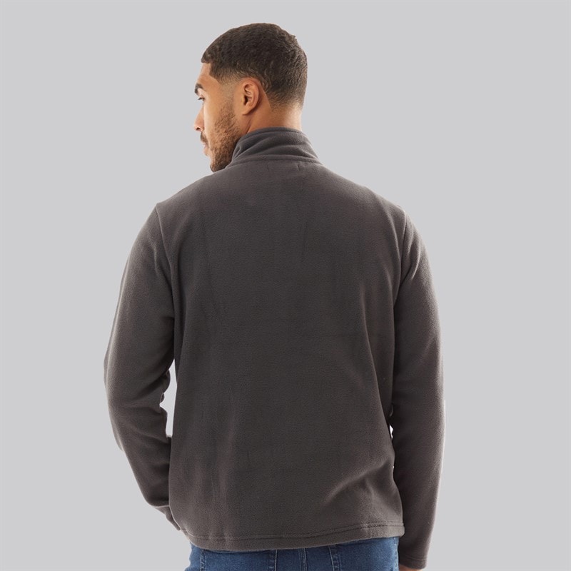 French Connection Mens 1/2 Zip Micro Fleece Charcoal Mel - Image 2