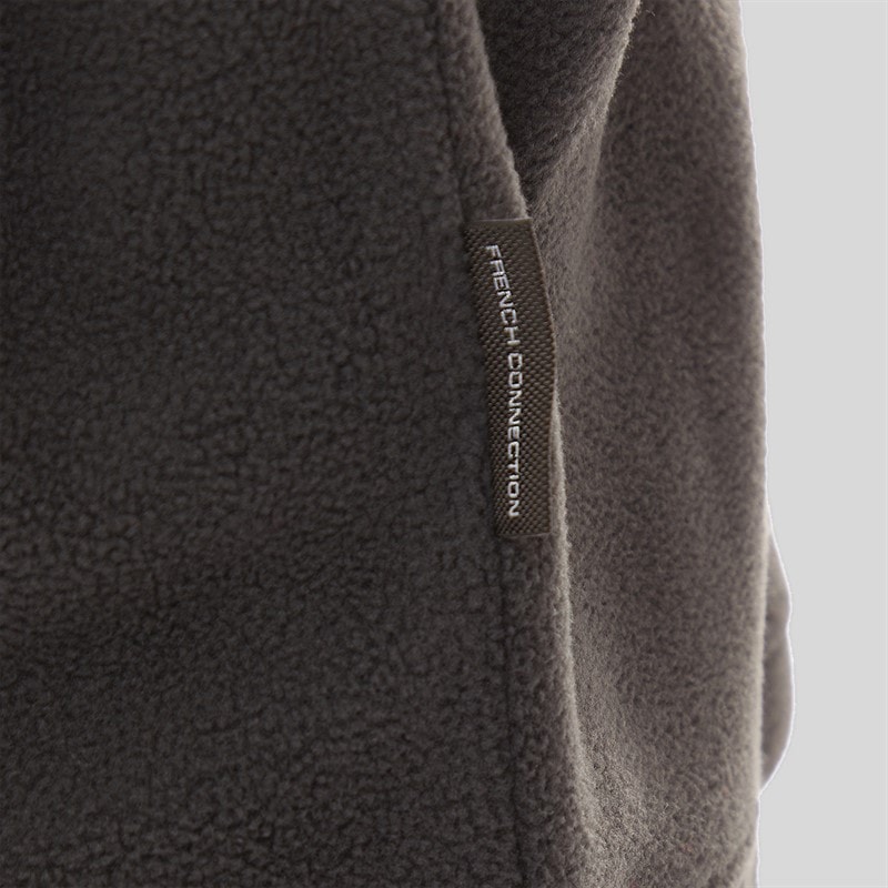French Connection Mens 1/2 Zip Micro Fleece Charcoal Mel - Image 3