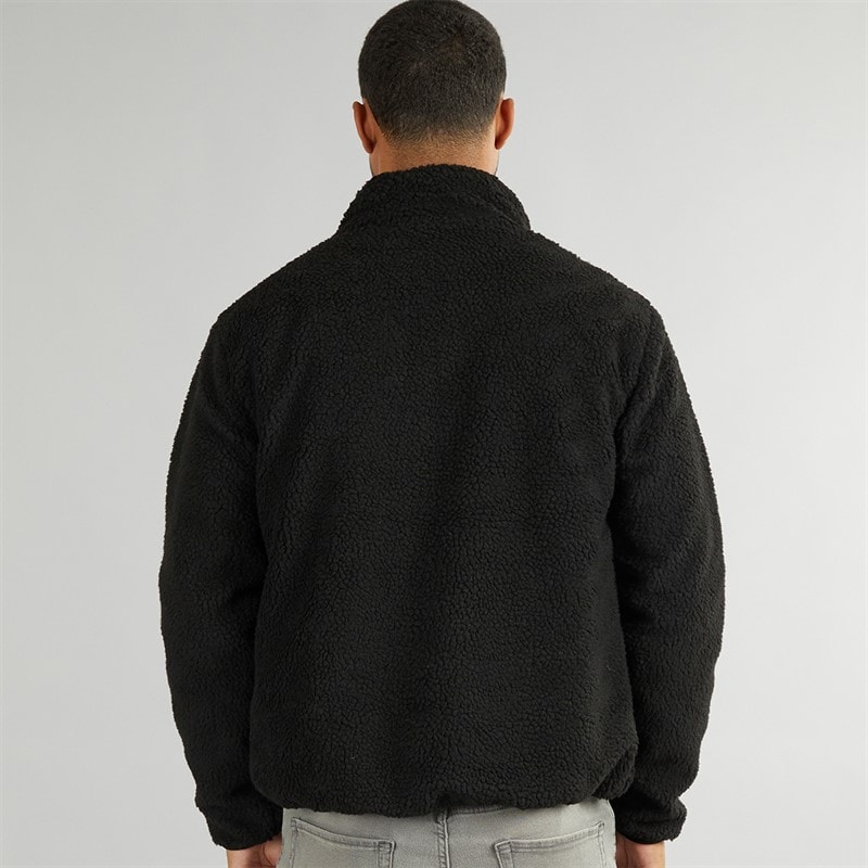 French Connection Mens Borg Funnel Neck Fleece Black - Image 2