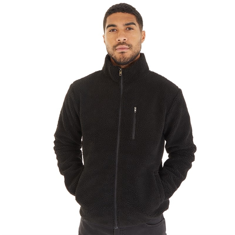 French Connection Mens Borg Funnel Neck Fleece Black - Image 3