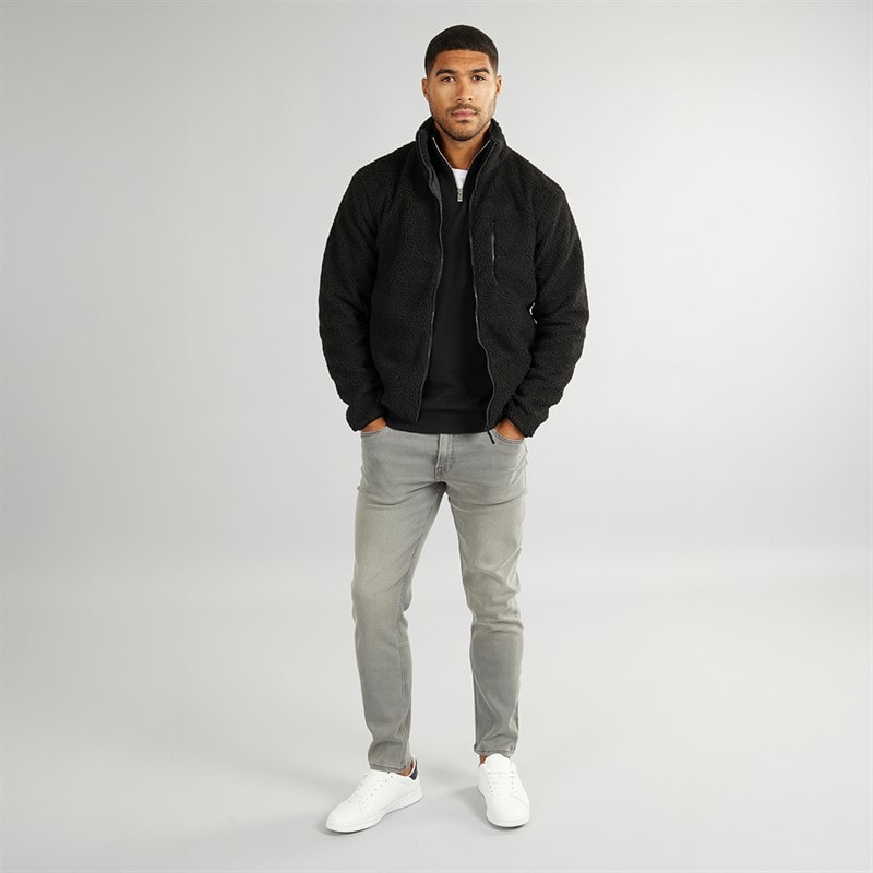 French Connection Mens Borg Funnel Neck Fleece Black - Image 4