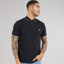 French Connection Mens Pique Polo Shirt Marine/White