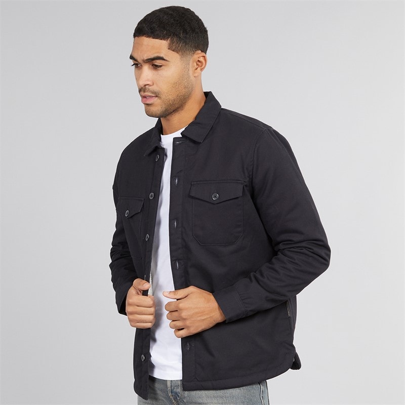 French Connection Mens Worker Borg Overshirt Marine