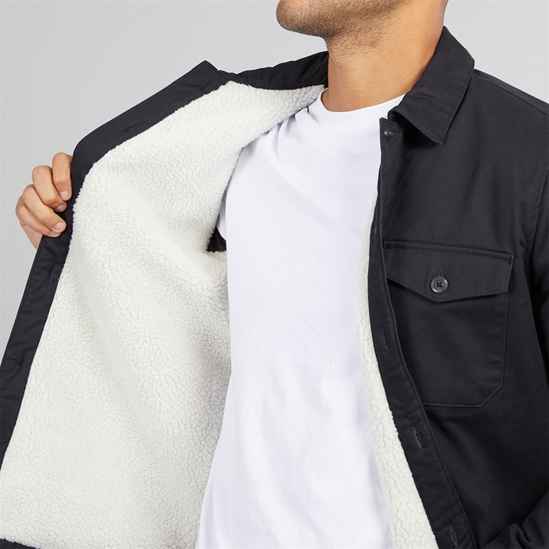 French Connection Mens Worker Borg Overshirt Marine - Image 3