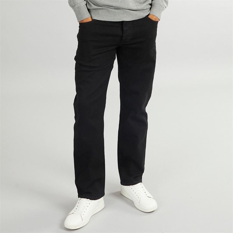French Connection Mens FCUK Regular Fit Jeans Blk1 - Black - Image 1