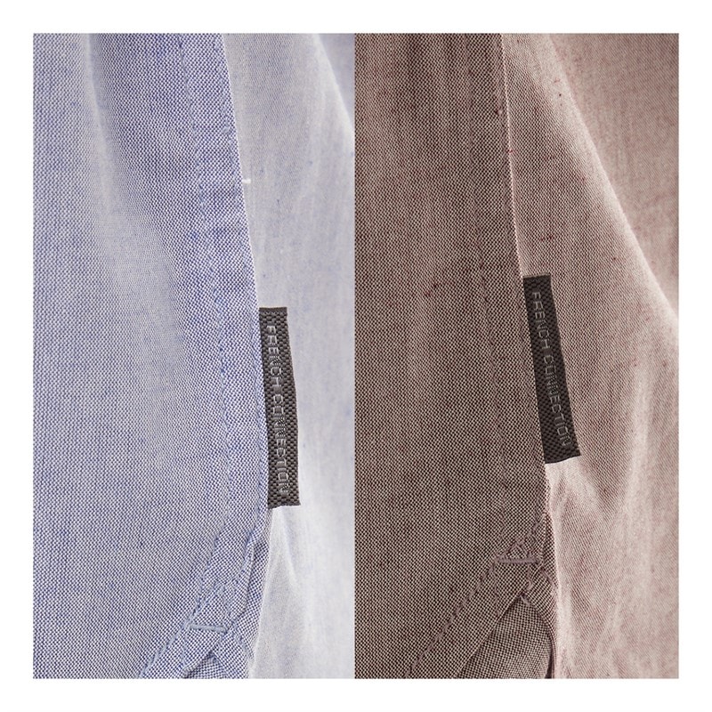 French Connection Mens Two Pack Long Sleeve Oxford Shirts Mid Blue/Bordeaux - Image 3