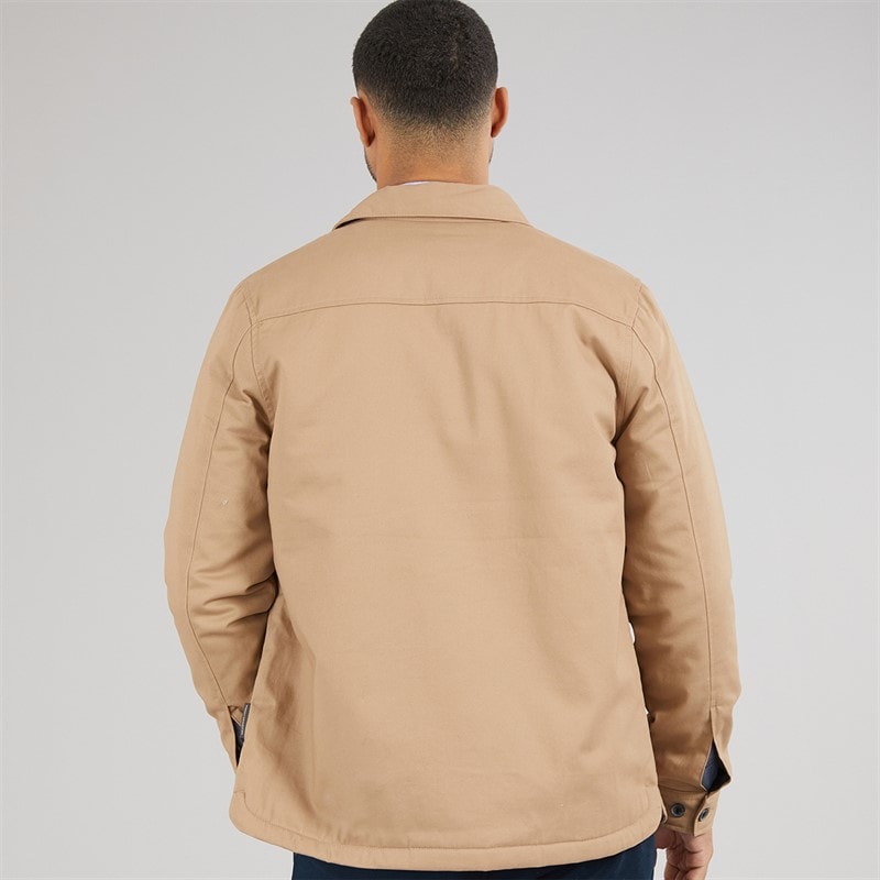 French Connection Mens Worker Borg Overshirt Camel - Image 2