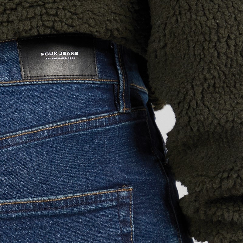 French Connection Mens FCUK Regular Fit Jeans Ind50 Midwash - Image 3