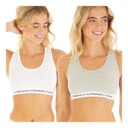 French Connection Womens Two Pack Crop Tops White/Grey Multi 2