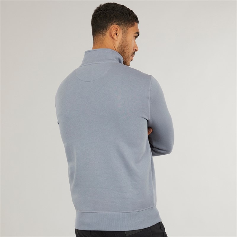 French Connection Mens FC 1/2 Zip Sweatshirt Light Blue - Image 2