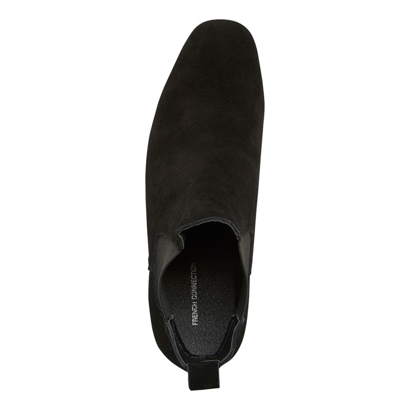 French Connection Mens Suede Chelsea Boots Black - Image 4