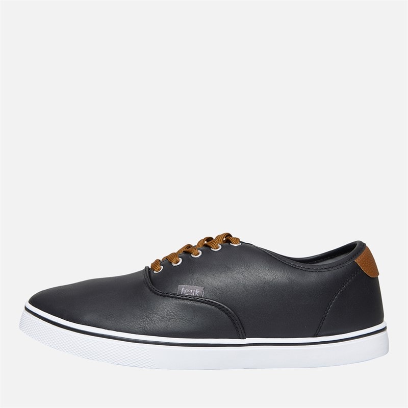 French Connection Mens Deck PU Shoes Black - Image 1