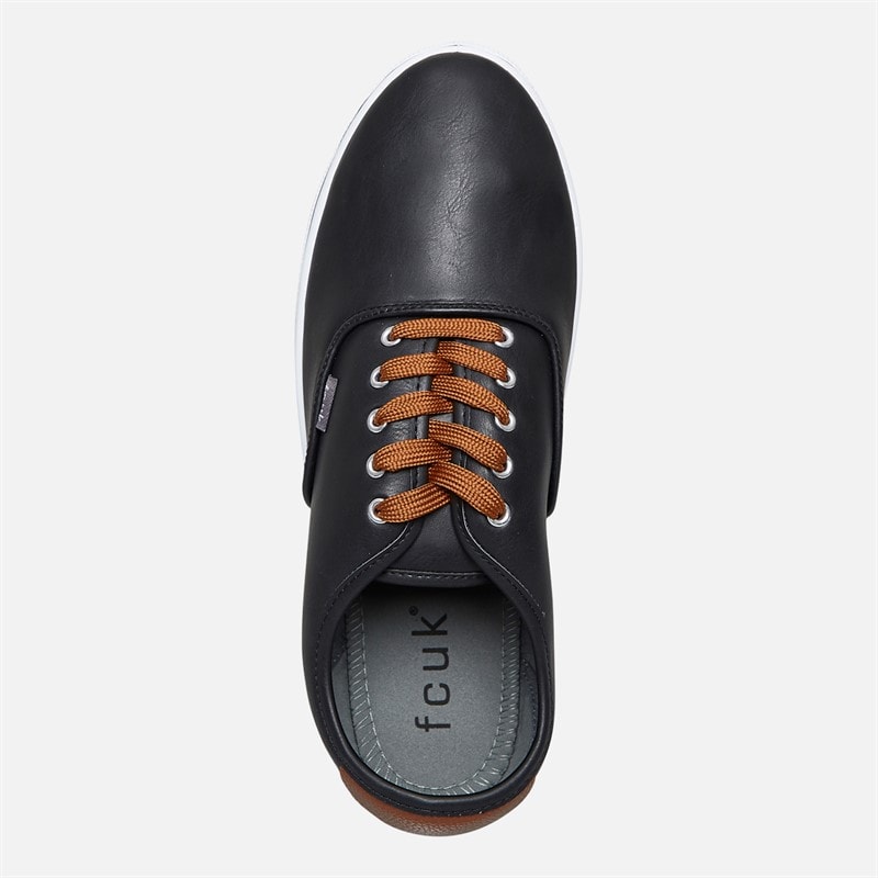 French Connection Mens Deck PU Shoes Black - Image 4