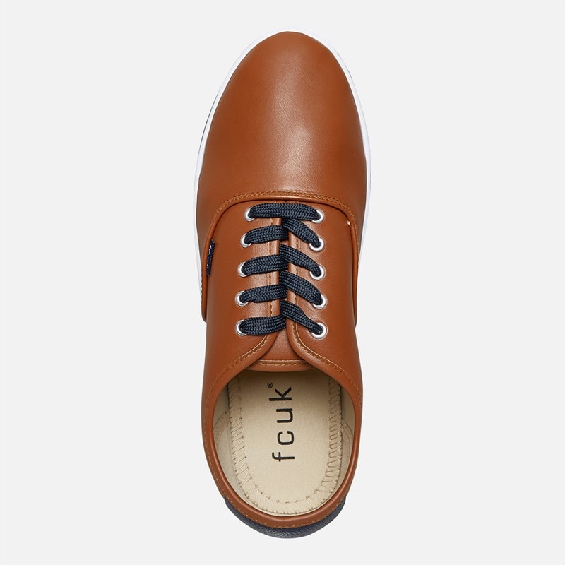 French Connection Mens Deck PU Shoes Brown - Image 4