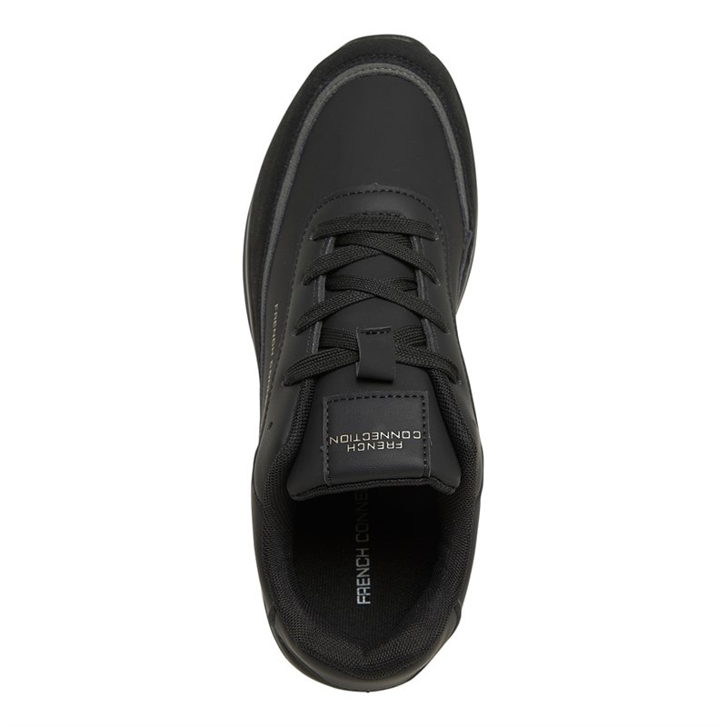French Connection Junior Boys Suede Block Trainers Black/Black - Image 4