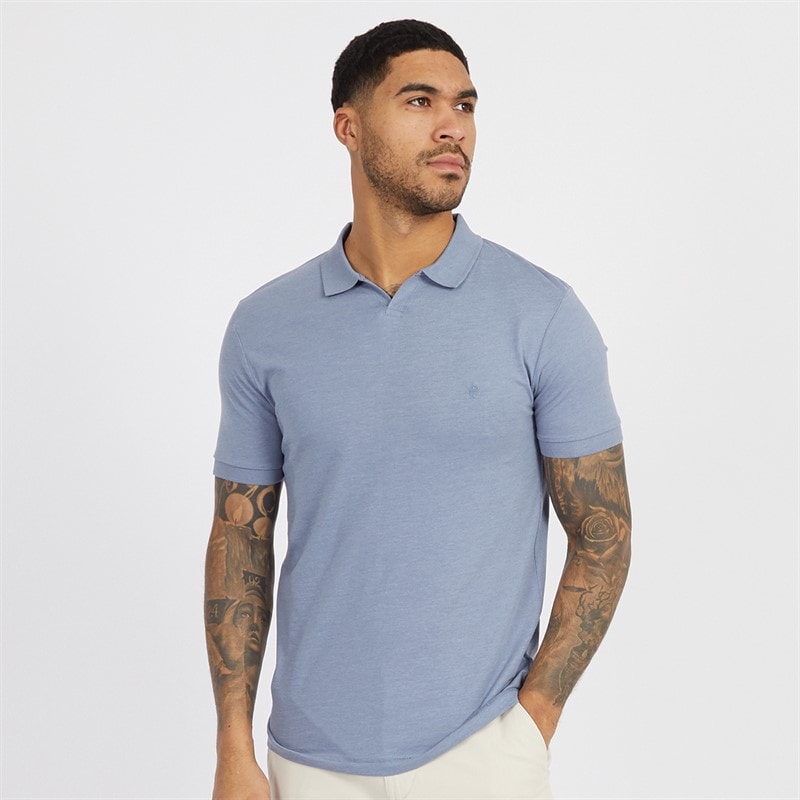 French Connection Mens Trophy Polo Shirt Light Blue Mel - Image 1