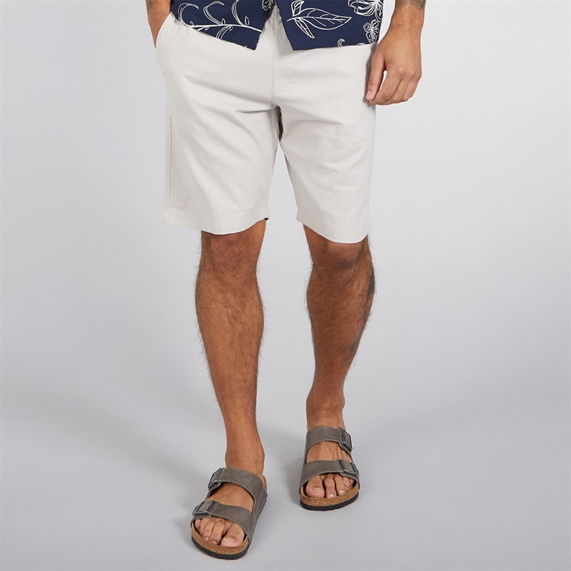 French Connection Mens Drawstring Shorts Stone - Image 1