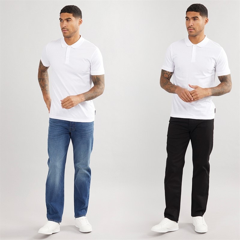 French Connection Mens Two Pack Straight Fit Jeans IND15 Darkwash/BLK01 Black - Image 4