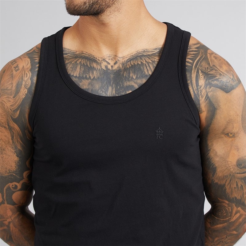 French Connection Mens Three Pack Vests Multi 4 - Black/White/Light Grey Marl - Image 5