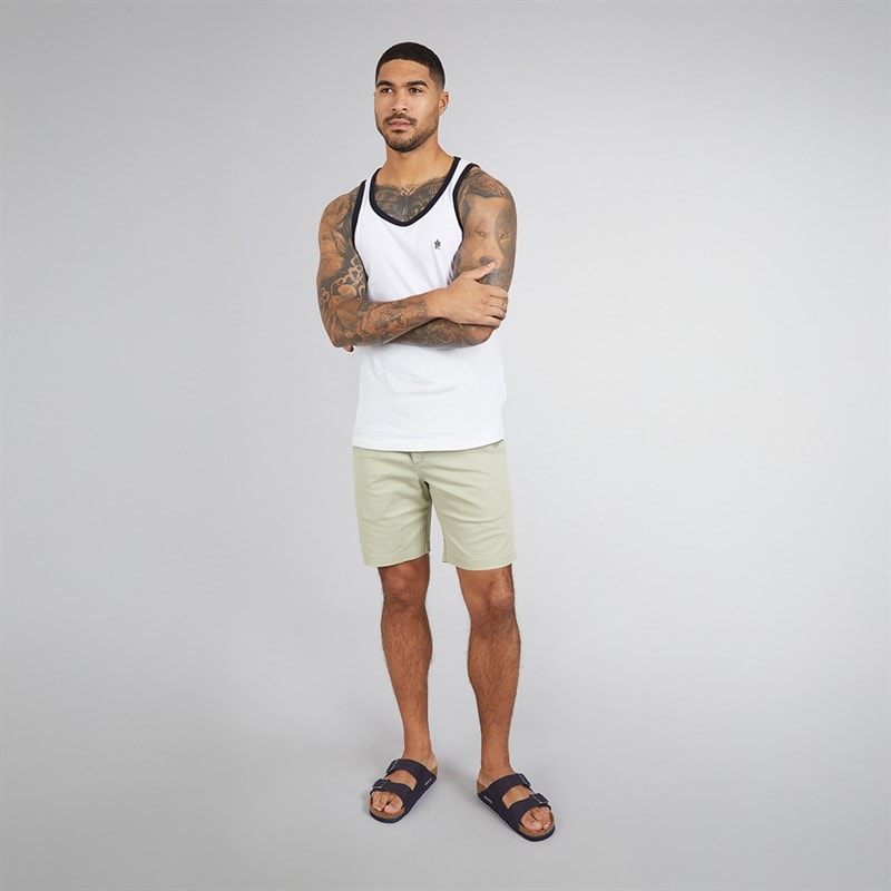 French Connection Mens Ringer Vest White/Marine - Image 4