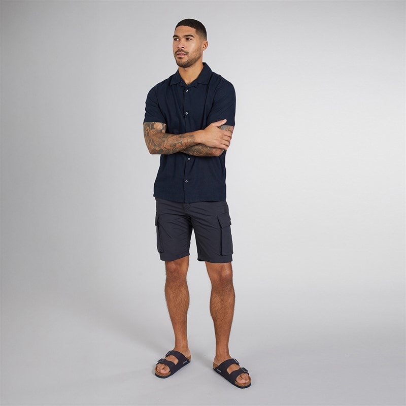 French Connection Mens Short Sleeve Linen Shirt Marine - Image 3