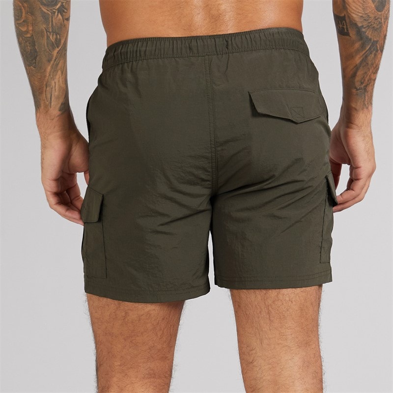 French Connection Mens Combat Swim Shorts Khaki - Image 2