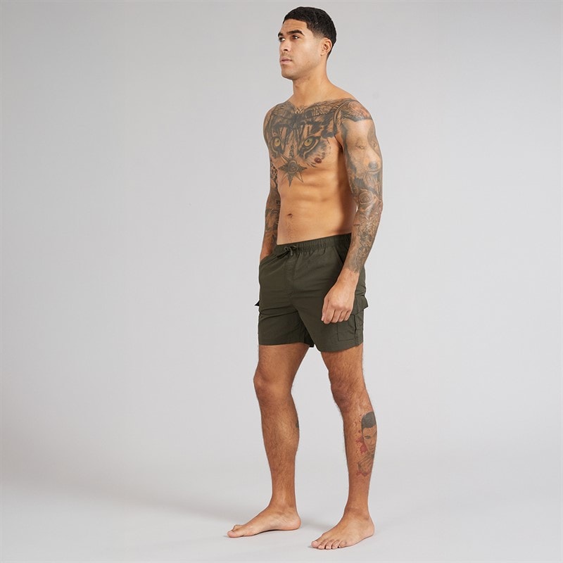French Connection Mens Combat Swim Shorts Khaki - Image 4