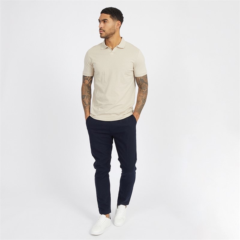 French Connection Mens Trophy Polo Shirt Stone - Image 4