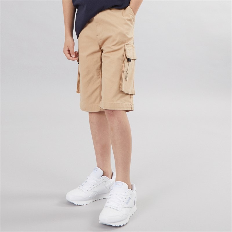 French Connection Boys Vault Cargo Shorts Sand/Black