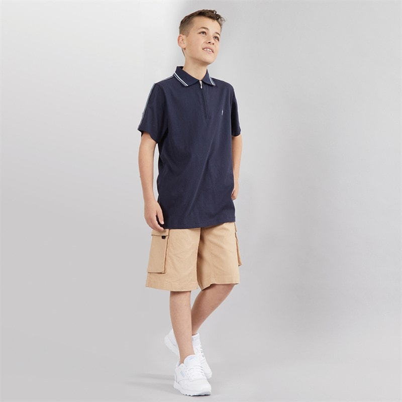 French Connection Boys Vault Cargo Shorts Sand/Black - Image 3