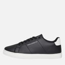 French Connection Mens Contrast Heel Tennis Trainers Black/White